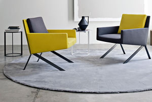 contemporary rug / New Zealand wool / plain / round
