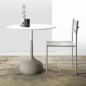 contemporary table / concrete / lacquered steel / steel