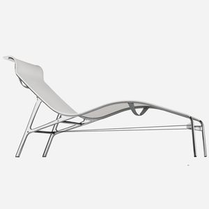 contemporary sun lounger / cast aluminum / leather / PVC