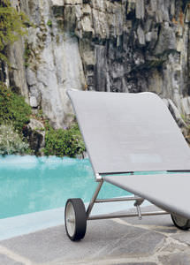 contemporary sun lounger / mesh / stainless steel / PVC