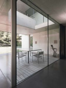 contemporary armchair / mesh / stainless steel / PVC