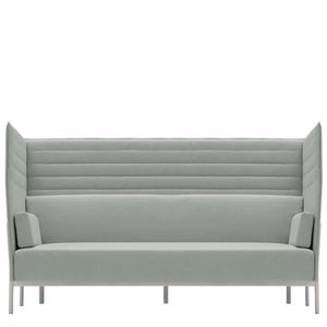 compact sofa / contemporary / fabric / leather