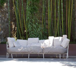 contemporary sofa / garden / acrylic fabric / steel