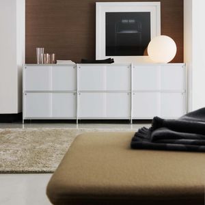 contemporary sideboard / sheet steel / aluminum / methacrylate