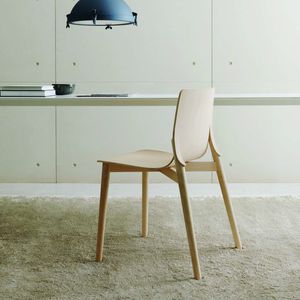 contemporary chair / stackable / walnut / oak