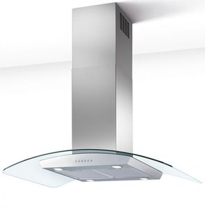 island range hood / with built-in lighting