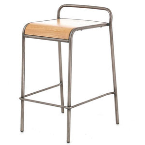 contemporary bar stool / wooden / brushed metal