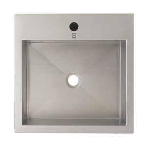 countertop washbasin / square / stainless steel / contemporary