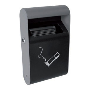 wall-mounted ashtray / stainless steel / for outdoor use / for public spaces