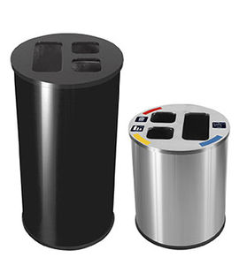 public trash can / stainless steel / recycling / contemporary