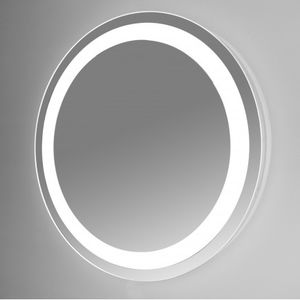 wall-mounted mirror / contemporary / round / LED-illuminated