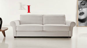 sofa bed / traditional / leather / fabric