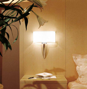 contemporary wall light / painted metal / fabric / incandescent