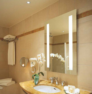 wall-mounted bathroom mirror / LED-illuminated / contemporary / rectangular