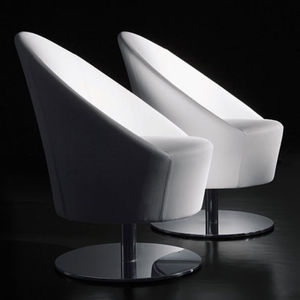 contemporary armchair / fabric / steel / chrome steel