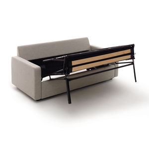 sofa bed / contemporary / leather / fabric