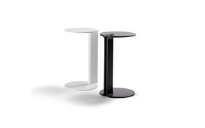 contemporary side table / lacquered metal / rectangular