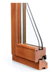 swing window / wooden / double-glazed