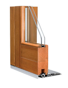 sliding window / wooden / double-glazed