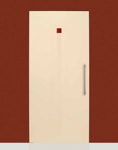 swing door / wooden / flush / lacquered
