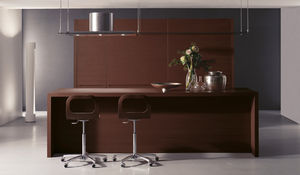 contemporary kitchen / solid wood / island