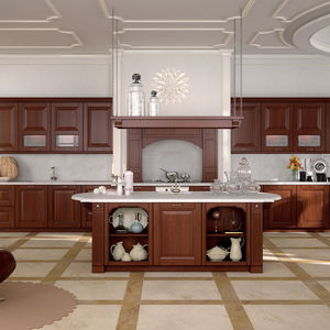 traditional kitchen / solid wood / island