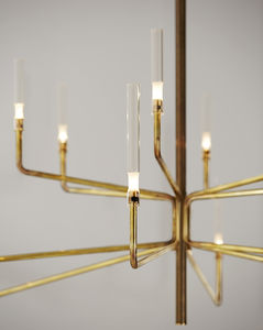 contemporary chandelier / crystal / Pyrex® / brass