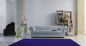 Chesterfield sofa / leather / 2-person / gray