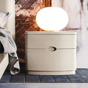 contemporary bedside table / solid wood / curved / with drawer