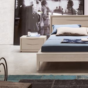 contemporary bedside table / solid wood / rectangular / with drawer