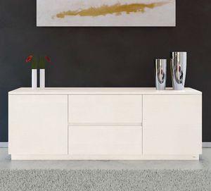 contemporary sideboard / solid wood / white / black