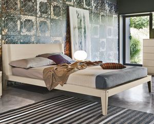 double bed / contemporary / with headboard / ash