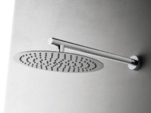 wall-mounted shower head / round / rain