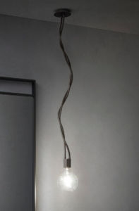pendant lamp / contemporary / nickel / glass
