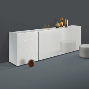 contemporary sideboard / solid wood / lacquered aluminum