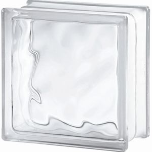 square glass brick / sandblasted / smooth / wall-mounted