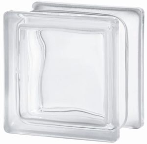 square glass brick / sandblasted / smooth / wall-mounted