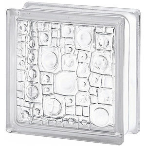 square glass brick / embossed / wall-mounted / high light transmission