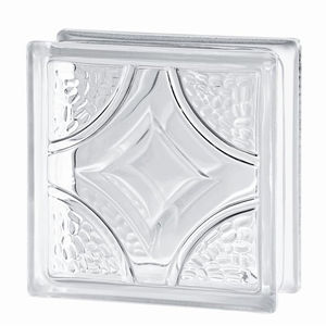 square glass brick / embossed / wall-mounted / high light transmission