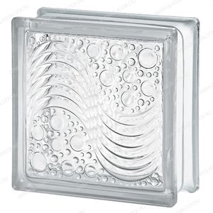 square glass brick / embossed / wall-mounted / high light transmission