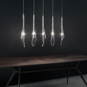 pendant lamp / contemporary / crystal / halogen
