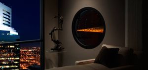 gas fireplace / contemporary / closed hearth / double-sided