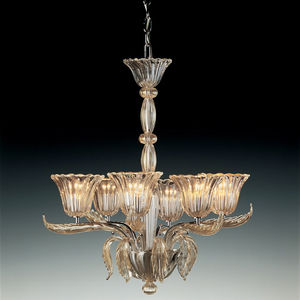 traditional chandelier / glass / halogen / commercial