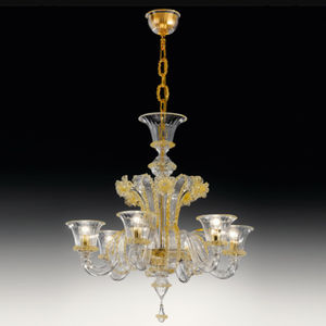 traditional chandelier / glass / halogen / commercial
