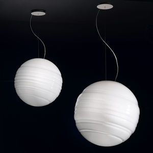 pendant lamp / original design / painted metal / glass