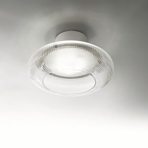 contemporary ceiling light / round / glass / metal