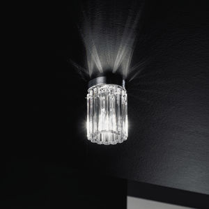 contemporary ceiling light / round / glass / metal