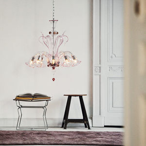traditional chandelier / glass / halogen / commercial