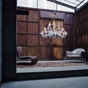 traditional chandelier / glass / halogen / commercial