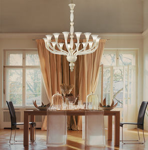 traditional chandelier / glass / halogen / commercial